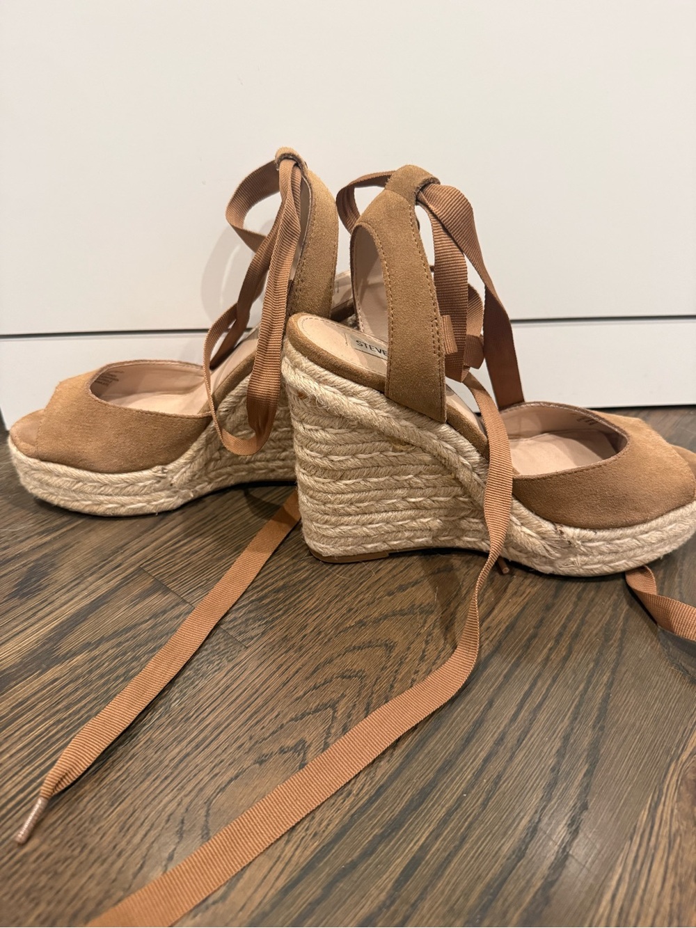 Steve Madden Tan Espadrille Lace-Up Wedge Sandals